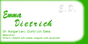 emma dietrich business card